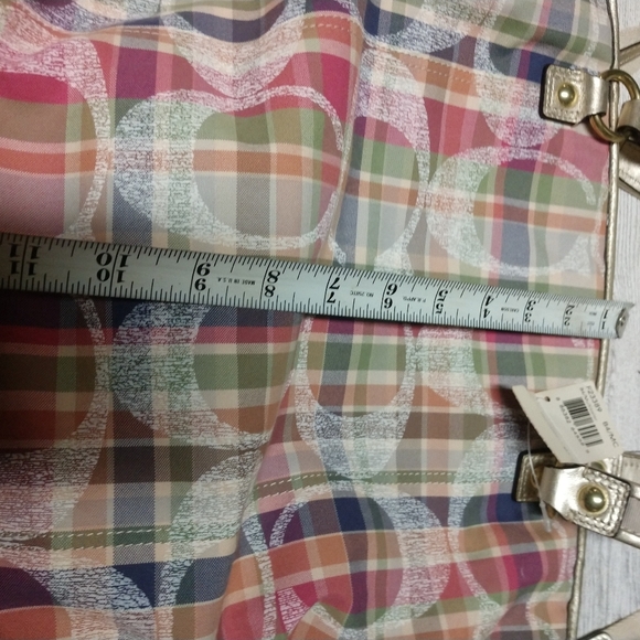New Coach Poppy ‘Madras’ Plaid Signature C Canvas Tote & Billfold Set WoW!!!! - Picture 3 of 14